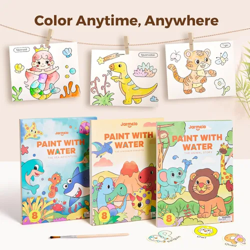 Miniatura 4 de Libros de pintura con agua Jar Melo para niños pequeños, actividad de pintura de acuarela sin desorden para niños de 1-3, 2-4, 4-6 años, regalo
