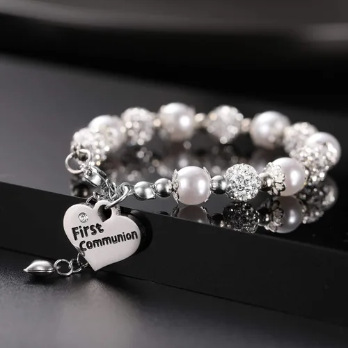 Miniatura 2 de Pulsera de primera comunión para niñas, regalo de bautismo, joyería hecha a mano para niñas, Metal