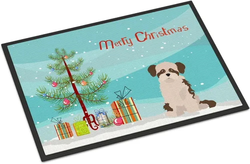 Miniatura 32 de Caroline's Treasures CK3799MAT Akita Shepherd - Tapete de árbol de Navidad de 18 x 27 pulgadas, tapete para puerta delantera, interior y exterior