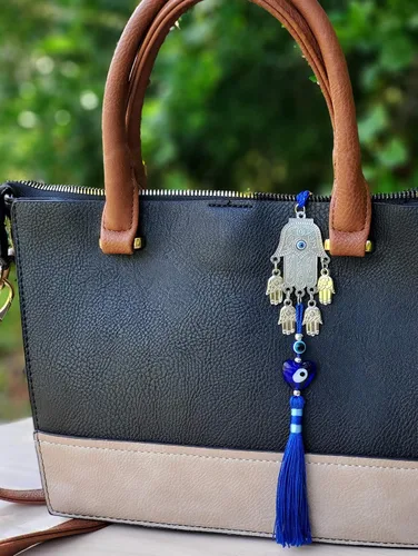 Miniatura 7 de LUCKBOOSTIUM Elegante adorno colgante de mano Hamsa plateado – Dije y signo de buena suerte y bendición – Accesorios decorativos para el hogar