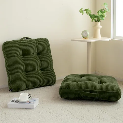 Miniatura 44 de HIGOGOGO Cojín de suelo para adultos, cojín de meditación, grande y redondo, funda de pana copetuda, para sala de estar o yoga, 22 x 22 pulgadas