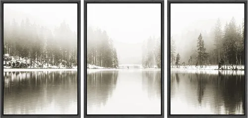 Miniatura 101 de SIGNWIN Lienzo enmarcado para pared, juego de arte nublado de tormenta, cielo, bosque otoñal, árboles, rústico, naturaleza, fotografía, realismo