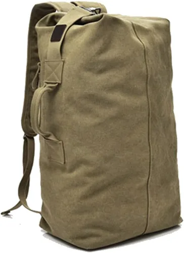Miniatura 9 de Bolsa de escalada de viaje de gran capacidad, bolsa de lona militar táctica de carga superior de doble correa mochila de lona