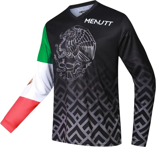 Miniatura 2 de MENUTT Racing - Camiseta de manga larga para hombre, diseño de México para bicicleta de montaña y motocross