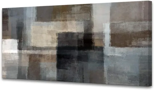 Miniatura 10 de Cao Gen Decor Art S06675 - Lienzo decorativo para pared, diseño de árbol rojo en blanco y negro, sol bosque brumoso, imagen póster impresión