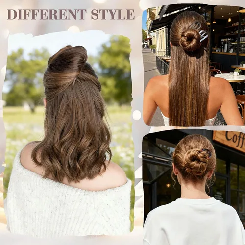 Miniatura 6 de 6 horquillas francesas para mujer, tenedores grandes en forma de U con dientes internos, fuerte sujeción para cabello grueso y fino, rizos franceses