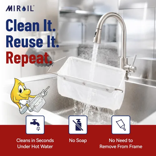 Miniatura 8 de MirOil RC88PS - Bolsa de filtro para freidora solamente, parte 12855, serie EZ Flow, para cargas pesadas de migas, adecuada para capacidad de aceite