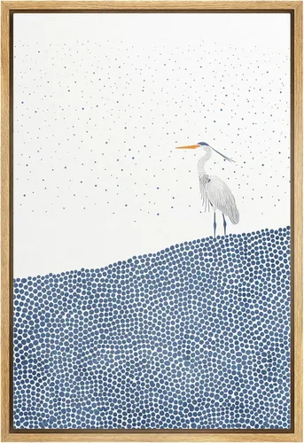 Miniatura 37 de wall26 Lienzo enmarcado para pared, acuarela, azul pastel, garza, galápagos, aves, animales, ilustraciones de naturaleza salvaje, arte moderno