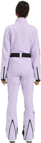 Miniatura 35 de GSOU SNOW Traje de esquí para mujer, traje de nieve delgado de una pieza, chaqueta de nieve, impermeable, resistente al viento, deportes al aire