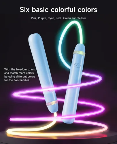 Miniatura 2 de LED Light Up Jump Rope for Kids and Adult, Adjustable Glowing Skipping Rope for Boys and Girls, Colorful Luminous Jumping Rope for Fitness and Azul