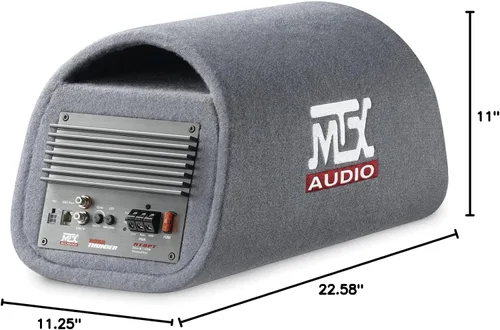 Miniatura 3 de MTX Audio RT8PT 8 Pulgadas 240 W Caja de Subwoofer Ventilada Cargada de Alta Rendimiento con Amplificación Universal para Coche, Conectividad RCA