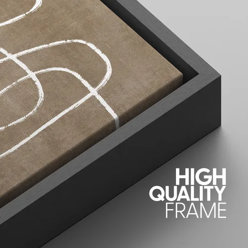 Miniatura 563 de SIGNWIN Lienzo enmarcado para pared, arte con pinceladas de flujo neutro en tonos beige abstractos, ilustraciones, arte moderno, decorativo