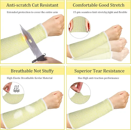 Miniatura 3 de 3 pares de protectores de brazo para piel delgada y moretones, mangas de antebrazo resistentes a cortes, manga de protección contra quemaduras