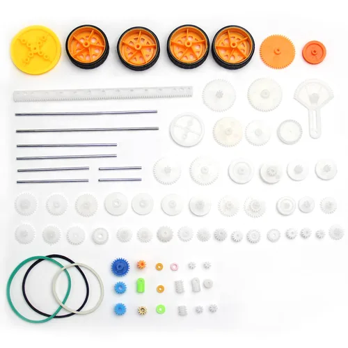 Miniatura 13 de Fielect Kit de engranajes de plástico 43pcs con accesorios surtidos para robot motor DC