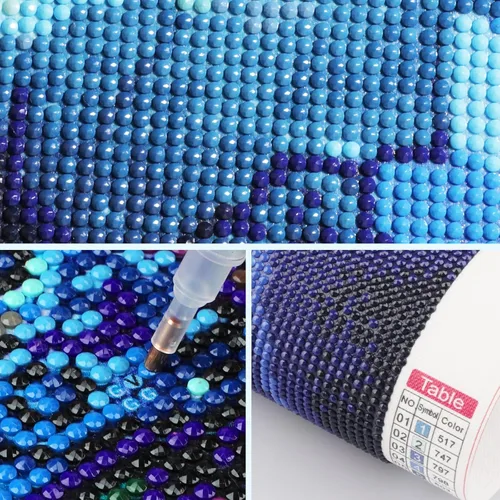 Miniatura 5 de Kits de Pintura de Diamante de Playa SENQAO para Adultos, Kits de Arte de Diamante de Conchas Marinas y Estrellas de Mar Redondas de Taladro