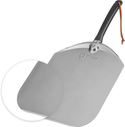 Miniatura 9 de Pala de aluminio para pizza, paleta de torneado de pizza de metal de 12 pulgadas para horno de parrilla, espátula de pizza para hornear pan