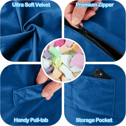 Miniatura 7 de Homguava Silla Puf de 5 Pies Puf Gigante con Relleno de Espuma Viscoelástica, Cómodas Sillas Puf para Adultos, Silla Puf para Adultos con Funda