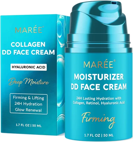 MAREE Hidratante facial – Crema facial reafirmante y elevadora para mujeres con colágeno, retinol y ácido hialurónico – Día y noche