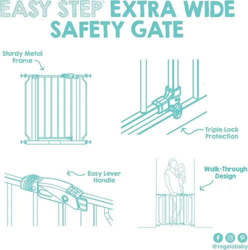 Miniatura 6 de Regalo Easy Step - Puerta de seguridad extra ancha de 49 pulgadas para bebé, incluye kit de extensión de 4 pulgadas y 12 pulgadas, kit de montaje a