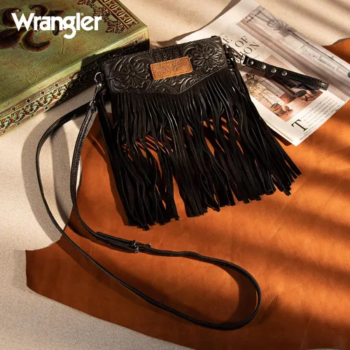 Miniatura 2 de Wrangler Bolso Cruzado Pequeño para Mujeres Bolso de Muñeca con Flecos Bolso Occidental