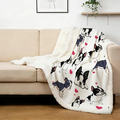 Miniatura 36 de BlessLiving Golden Retriever - Manta con patrones densos de perros, manta de forro polar Sherpa para sofá cama, manta suave y acogedora