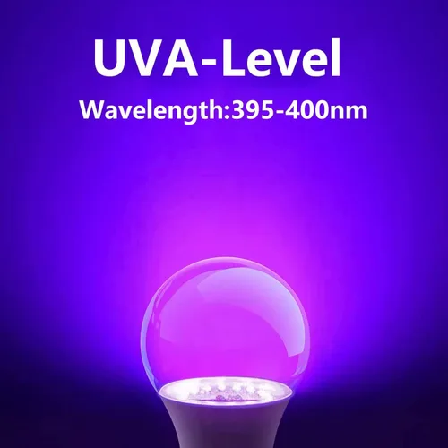 Miniatura 2 de Bombilla de Luz Negra LED A19 12W 395-400nm UVA – Paquete de 3 para decoración de Halloween, fiestas fluorescentes, arte fluorescente y efectos