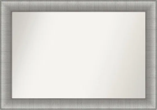 Miniatura 152 de Amanti Art Espejo de baño plateado para sobre fregadero, 28 x 47 pulgadas, espejo rectangular de plata imperial, marco de madera tradicional de gran