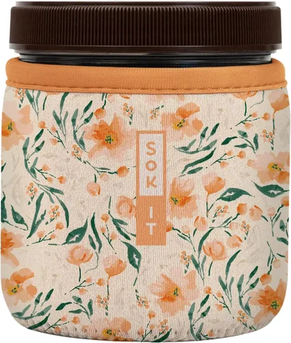 Miniatura 197 de Sok It IceCreamSok - Funda de neopreno aislada (flores abstractas, pintas de helado cónicas)