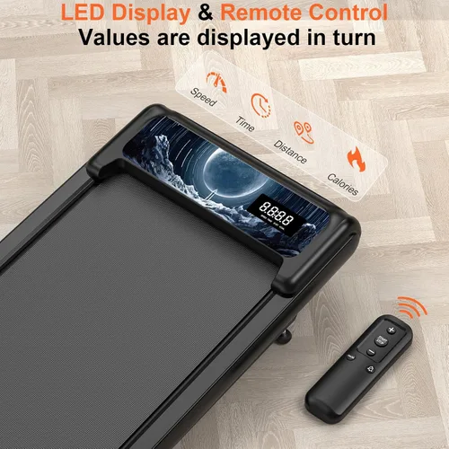 Miniatura 5 de HCOIW - Alfombrilla de caminata con inclinación, cinta de correr portátil para debajo del escritorio, alfombrilla con barra de asa, 2.5HP de bajo