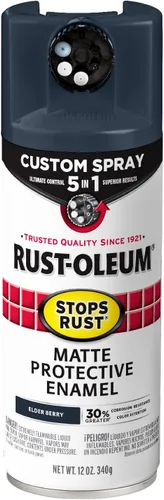 Miniatura 135 de Rust-Oleum 376855 - Pintura en aerosol antióxido personalizada 5 en 1, 12 onzas, color negro mate, (paquete de 1)