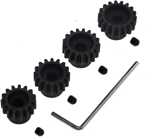 Miniatura 4 de 4pcs Mod 1 piñón engranaje 0.197 in endurecido 15T 16T 17T 18T M1 engranajes de paso RC pieza de actualización con destornillador