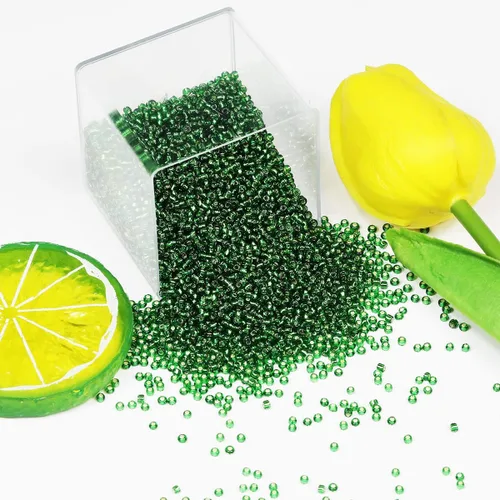 Miniatura 57 de Cuentas de semillas doradas transparentes de 4 mm al por mayor para hacer joyas, 110 gramos, aproximadamente 1600 piezas, cuentas de vidrio 6/0