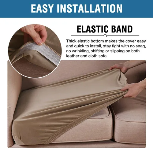 Miniatura 4 de H.VERSAILTEX Funda de cojín elástica de terciopelo para sofá, funda de cojín suave para silla, protector de muebles para cojín de asiento, funda