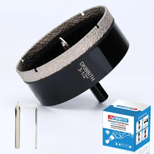 Miniatura 32 de DKIBBITH Juego de brocas de diamante de 5/8" con broca piloto - Paquete de 2 brocas de diamante de 5/8" con punta de diamante para agujeros