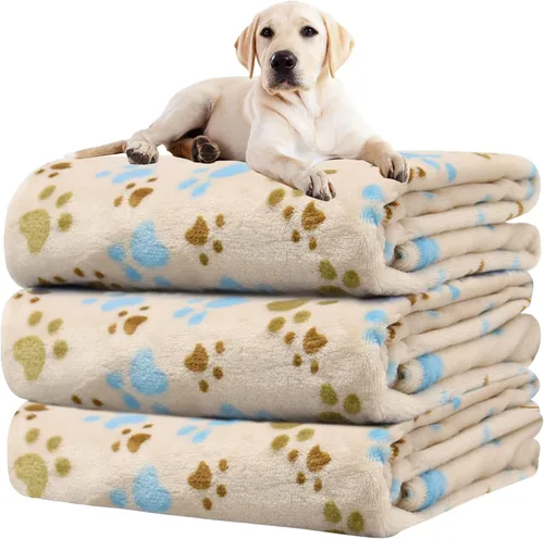 Miniatura 44 de Rezutan 1 paquete de 3 mantas para perros grandes, 41x31 pulgadas para mantas suaves y mullidas para mascotas y gatos de tamaño mediano, reversibles