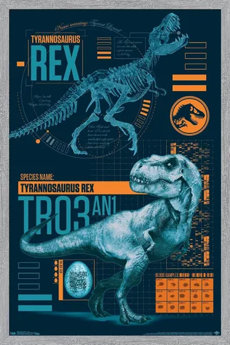 Miniatura 18 de Trends International Jurassic World: Fallen Kingdom - Póster de pared T-Rex, 14.725 x 22.375 pulgadas, versión enmarcada de madera de granero