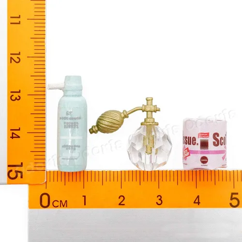 Miniatura 4 de Odoria Rollos de papel higiénico miniatura 1/12 y champú Perfume casa de muñecas Accesorios de baño