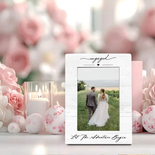 Miniatura 3 de Marco de fotos de compromiso para parejas recién casadas de 4 x 6, regalos de compromiso para parejas, regalo de recién casados, regalos de boda