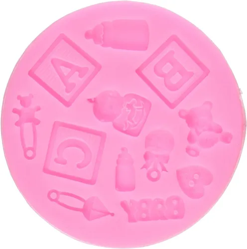 Miniatura 2 de Moldes de silicona para baby shower, herramientas de decoración de pasteles, pequeño, rosa