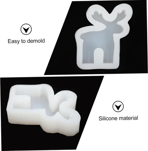 Miniatura 6 de TEHAUX Molde epoxi para velas de reno, suministros de fabricación de velas perfumadas, fáciles de desmoldar, para velas caseras de cera de abeja