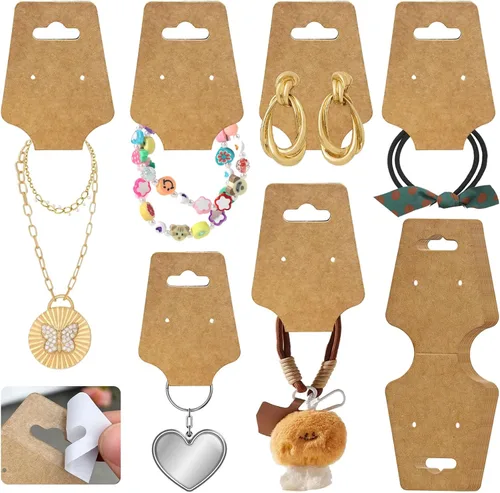 Miniatura 6 de 200 Tarjetas de Exhibición de Pulseras Tarjetas de Soporte para Collares Autoadhesivas Paquete de Embalaje de Joyería para la Venta para Pequeñas