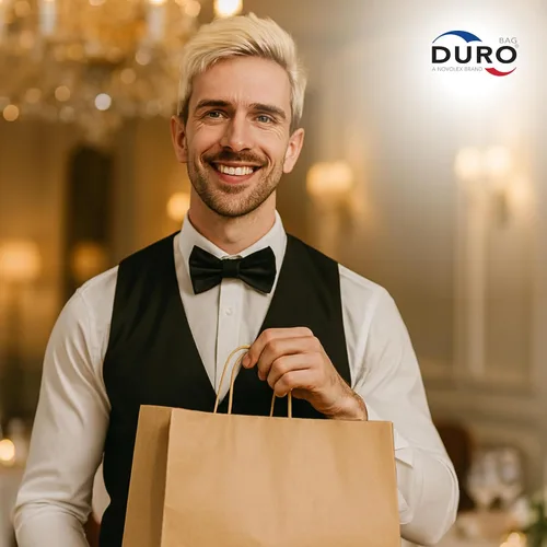 Miniatura 8 de DURO Bolsas de regalo de papel marrón de 10 x 6.75 x 12 pulgadas con asas, bolsas de compras de papel kraft reciclado con asas a granel