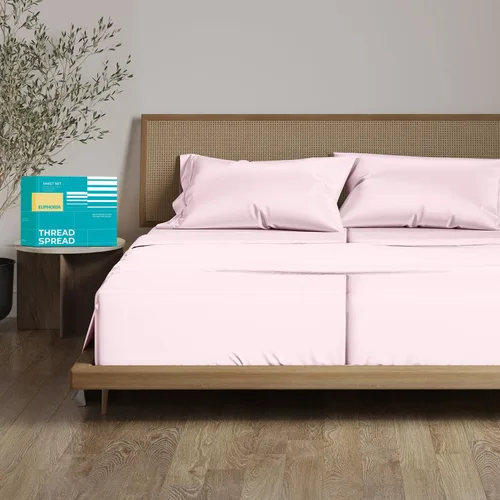 Miniatura 56 de THREAD SPREAD Sábanas 100% Algodón Egipcio Tamaño Twin - 800 Alto Número de Hilos 3 Piezas Sábanas Twin Extra Largas para Dormitorio, Bolsillo