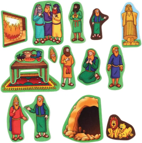 Figuras de fieltro de Daniel en el foso de los leones de la Biblia, para principiantes, para historias en paneles de franela