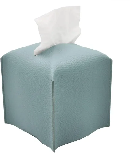 Miniatura 15 de Livelab Funda para caja de pañuelos, cuadrada, decorativa, de piel sintética, soporte para caja de pañuelos moderna, organizador de papel facial