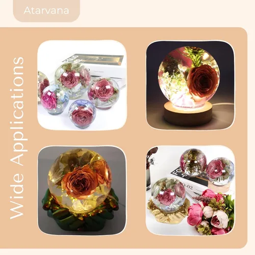 Miniatura 5 de Atarvana 2 moldes de resina de esfera grande, moldes de silicona con forma de bola de 4.7 y 4 pulgadas con 5 cuentagotas y 10 vasos desechables