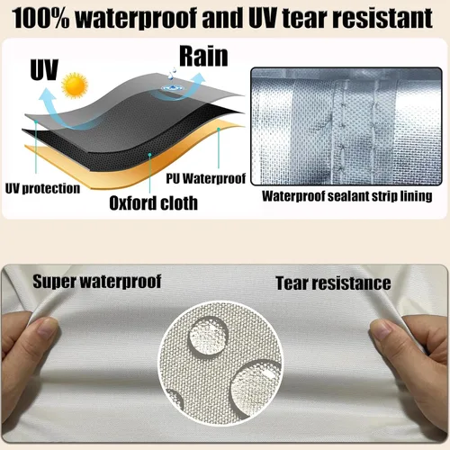 Miniatura 7 de Funda para tumbona para exteriores, 1 paquete de fundas para sillas de patio, impermeables, 600D, material resistente a la intemperie, protección