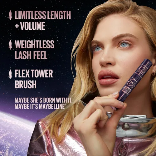 Miniatura 3 de Máscara de pestañas Maybelline Lash Sensational Sky High lavable, voluminizadora, alargadora, definidora, rizador, multiplicadora, fórmula de Azul