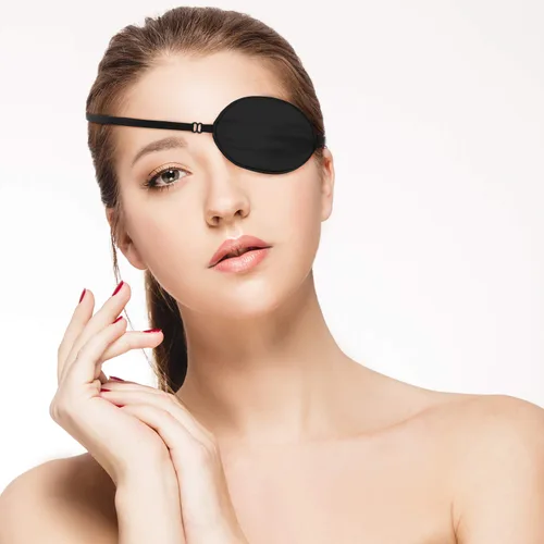 Miniatura 7 de Skylety 3 piezas de parche de seda para ojos médicos para mujeres adultas, parche elástico perezoso ajustable individual con correa elástica