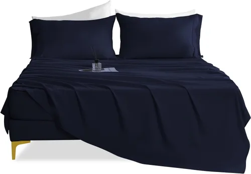 Miniatura 28 de CozySmile Juego de sábanas transpirables y refrescantes, sábanas de lujo de 4 piezas con bolsillo profundo para cama de tamaño matrimonial, se Beige
